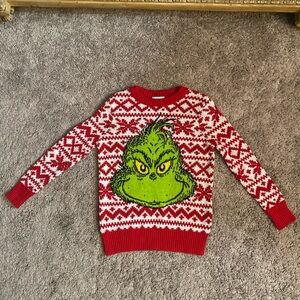 Dr. Seuss Grinch Kids Red and Green Sweater
